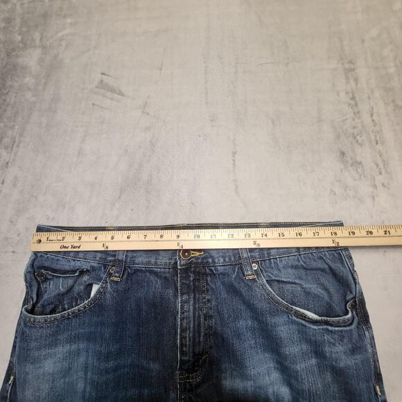 Old Navy Loose Jeans Mens 37x33 Blue Denim Straight Leg Distressed Faded Washed - Picture 8 of 10